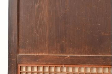 アンティーク建具　大正期　レトロな雰囲気を醸しだす格子帯戸1枚(引き戸、障子帯戸、建具)(R-049109)