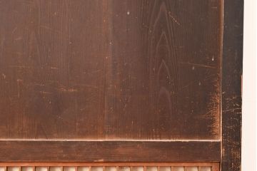 アンティーク建具　大正期　レトロな雰囲気を醸しだす格子帯戸1枚(引き戸、障子帯戸、建具)(R-049109)