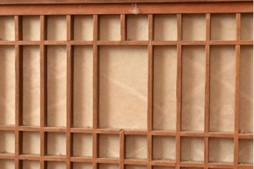 アンティーク建具　大正期　レトロな雰囲気を醸しだす格子帯戸1枚(引き戸、障子帯戸、建具)(R-049109)