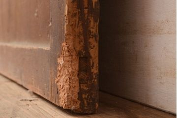 アンティーク建具　大正期　レトロな雰囲気を醸しだす格子帯戸1枚(引き戸、障子帯戸、建具)(R-049109)