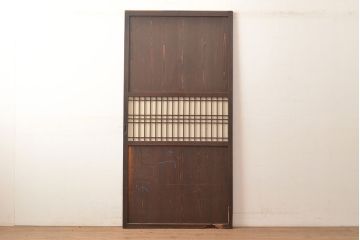 アンティーク建具　和製アンティーク　経年による古い風合いが味わい深い格子帯戸1枚(引き戸、障子帯戸、建具)(R-049110)