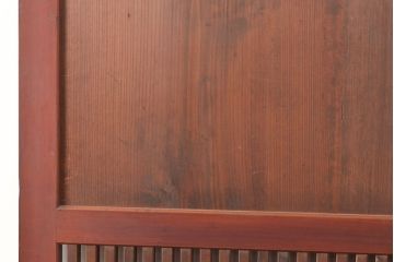 アンティーク建具　明治大正期　赤みがかった色合いと経年による味わいが魅力の格子帯戸1枚(引き戸、建具)(R-049111)