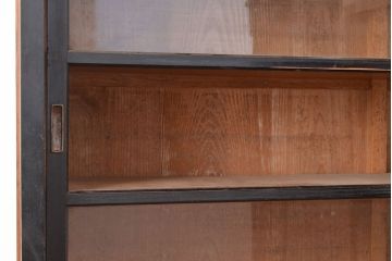 和製アンティーク　大正ロマン　重ねガラス戸棚(収納棚、戸棚、キャビネット)(R-049113)