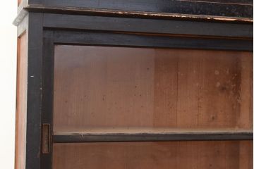 和製アンティーク　大正ロマン　重ねガラス戸棚(収納棚、戸棚、キャビネット)(R-049113)