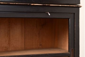 和製アンティーク　大正ロマン　重ねガラス戸棚・下段(収納棚、戸棚、キャビネット)(R-049115)