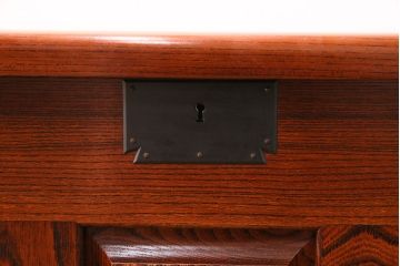 中古　極美品　松本民芸家具の特注品!漆塗りが美しい総ケヤキ材製のベンチ収納箱(収納ボックス)(定価約62万円)(R-049124)