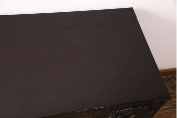 中古　極美品　展示品　牡丹金具と木地呂塗りが素晴らしい仙台箪笥(車箪笥、収納箪笥)(定価約145万8千円)(R-049139)