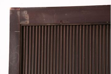 アンティーク建具　枠・ヒノキ材、腰板・ケヤキ材　大黒天・恵比寿天　めでたい尽くしの意匠が魅力の蔵戸(引き戸、玄関戸、建具)(R-049141)