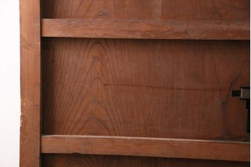 アンティーク建具　ヒノキ材・ケヤキ材　特大金具が存在感抜群の庄内蔵戸(引き戸、玄関戸、建具)(R-049142)