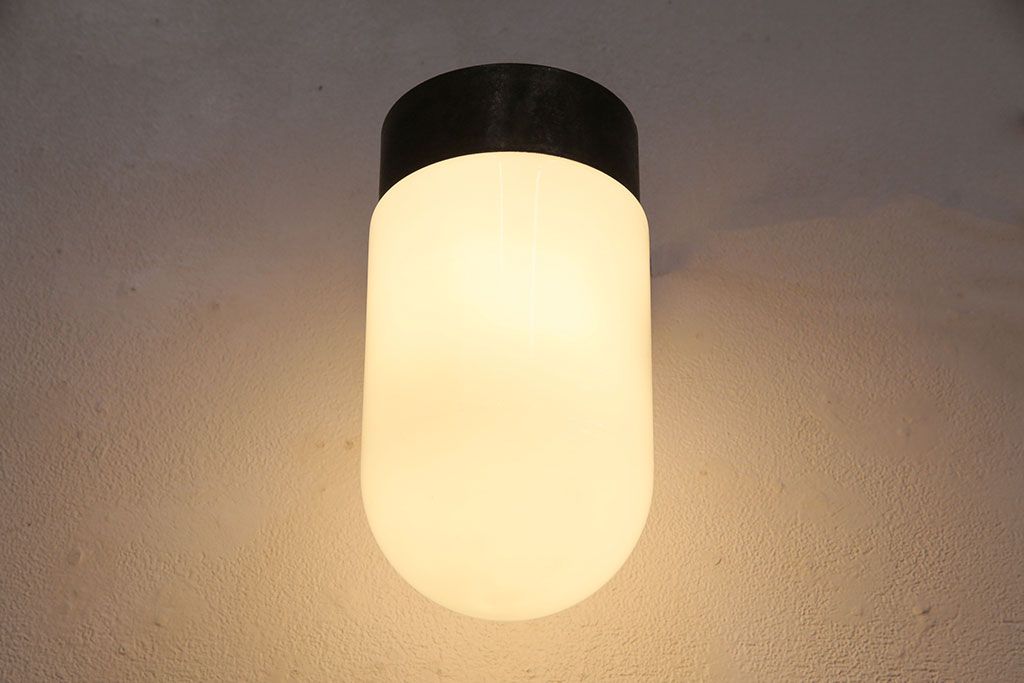 アンティーク照明　昭和初期　ブラケットの無骨なデザインがお洒落なウォールランプ(壁付け照明、壁掛け照明)(R-049148)