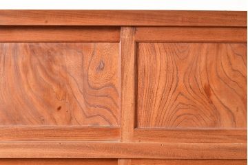 和製アンティーク　前面ケヤキ材　麻の葉の組子がアクセントになった、和の趣きを感じさせる箪笥サイドボード(関東水屋箪笥、キャビネット、収納棚)(R-049151)