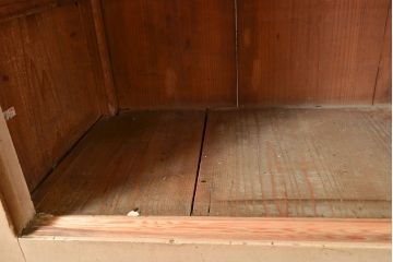 和製アンティーク　収納力抜群!素朴な木の風合いが味わい深い重ね収納棚(キャビネット、戸棚、飾り棚、店舗什器、引き出し)(R-049156)