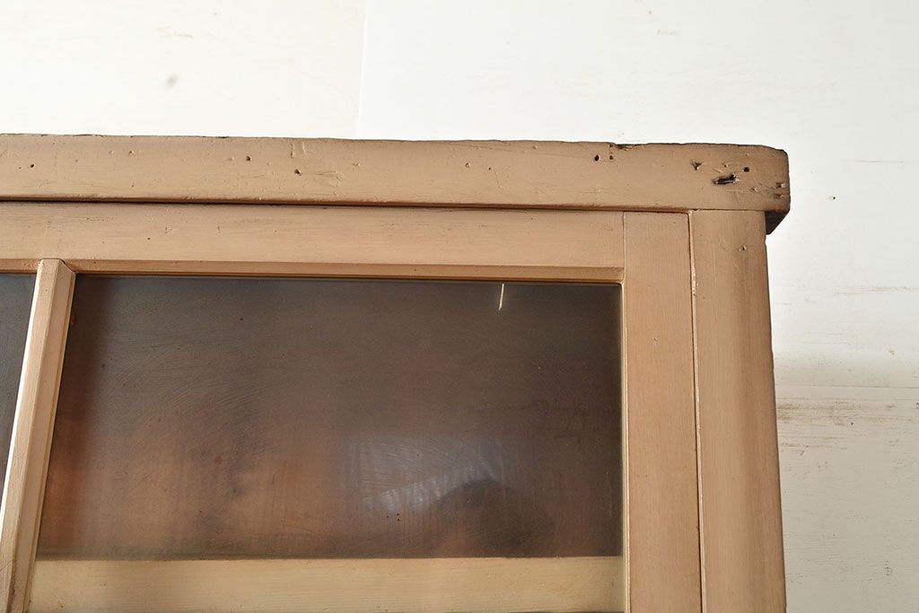 和製アンティーク　収納力抜群!素朴な木の風合いが味わい深い重ね収納棚(キャビネット、戸棚、飾り棚、店舗什器、引き出し)(R-049156)