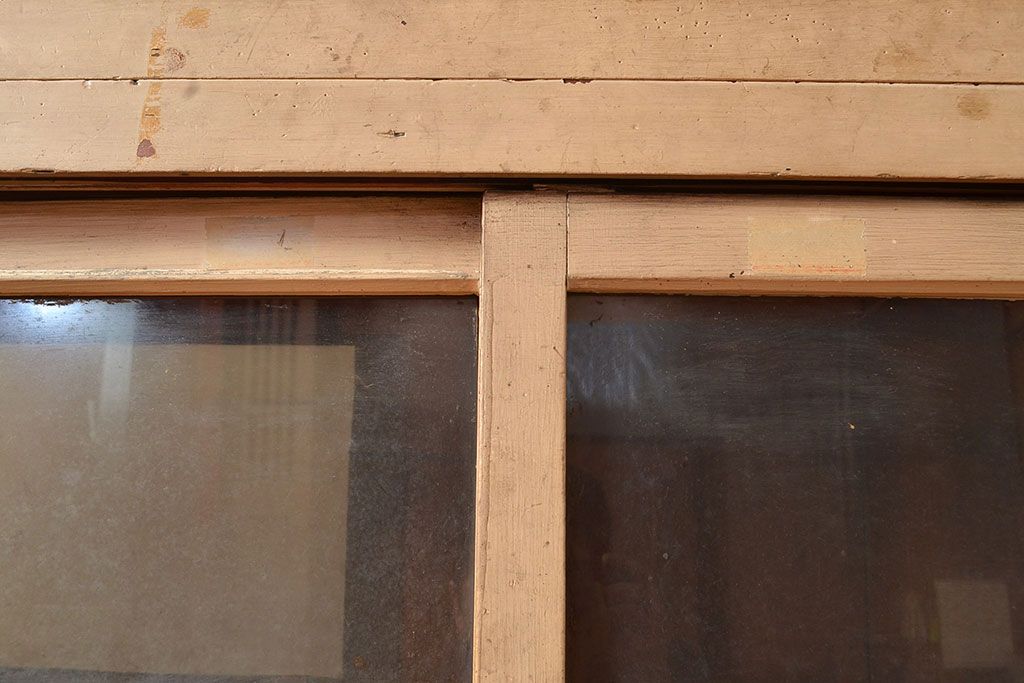 和製アンティーク　収納力抜群!素朴な木の風合いが味わい深い重ね収納棚(キャビネット、戸棚、飾り棚、店舗什器、引き出し)(R-049156)