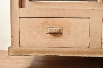 和製アンティーク　収納力抜群!素朴な木の風合いが味わい深い重ね収納棚(キャビネット、戸棚、飾り棚、店舗什器、引き出し)(R-049156)