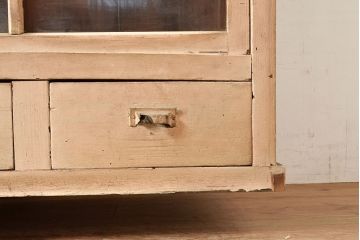 和製アンティーク　収納力抜群!素朴な木の風合いが味わい深い重ね収納棚(キャビネット、戸棚、飾り棚、店舗什器、引き出し)(R-049156)