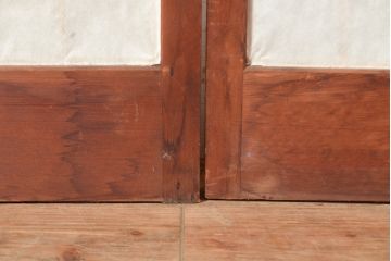 アンティーク建具　鶴亀・松竹梅　縁起物の細工が魅力の障子戸3枚セット(建具、引き戸)(R-049157)