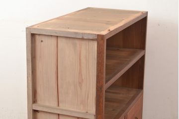 【簡易リペア限定品】和製アンティーク　昭和初期　シンプルな木製の収納棚(オープンラック、飾り棚、本棚)(R-049163)