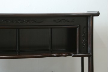和製ヴィンテージ　黒檀無垢材　上質なこだわりの空間づくりにおすすめの飾り棚　(R-049164)