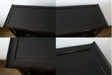 和製ヴィンテージ　黒檀無垢材　上質なこだわりの空間づくりにおすすめの飾り棚　(R-049164)