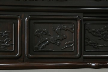 和製ヴィンテージ　黒檀無垢材　上質なこだわりの空間づくりにおすすめの飾り棚　(R-049164)
