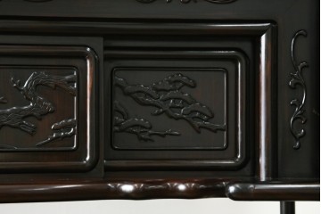 和製ヴィンテージ　黒檀無垢材　上質なこだわりの空間づくりにおすすめの飾り棚　(R-049164)