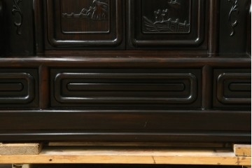 和製ヴィンテージ　黒檀無垢材　上質なこだわりの空間づくりにおすすめの飾り棚　(R-049164)