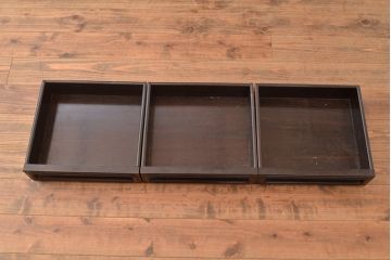 ヴィンテージ家具　黒檀無垢材　上質なこだわりの空間づくりにおすすめの飾り棚(茶棚、戸棚、収納棚、茶箪笥、ビンテージ)(R-049164)