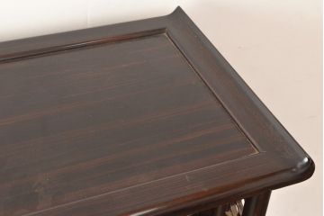 ヴィンテージ家具　黒檀無垢材　上質なこだわりの空間づくりにおすすめの飾り棚(茶棚、戸棚、収納棚、茶箪笥、ビンテージ)(R-049164)
