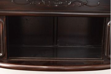 ヴィンテージ家具　黒檀無垢材　上質なこだわりの空間づくりにおすすめの飾り棚(茶棚、戸棚、収納棚、茶箪笥、ビンテージ)(R-049164)