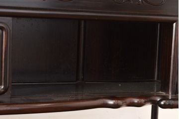 ヴィンテージ家具　黒檀無垢材　上質なこだわりの空間づくりにおすすめの飾り棚(茶棚、戸棚、収納棚、茶箪笥、ビンテージ)(R-049164)