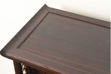 ヴィンテージ家具　黒檀無垢材　上質なこだわりの空間づくりにおすすめの飾り棚(茶棚、戸棚、収納棚、茶箪笥、ビンテージ)(R-049164)