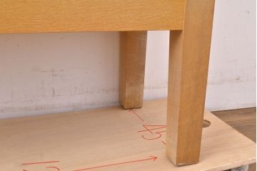 【簡易リペア限定品】レトロ家具　昭和レトロ　KIHARA　ナラ材製　作業台が付いた、ネームプレート付きカードケース(引き出し、チェスト、図書館、図書室)(R-049166)