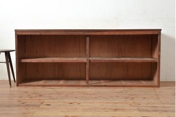 和製アンティーク　昭和初期　素朴な木の風合いが味わい深いレトロな佇まいが魅力の収納棚(オープンラック、店舗什器)(R-049167)