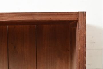 和製アンティーク　昭和初期　素朴な木の風合いが味わい深いレトロな佇まいが魅力の収納棚(オープンラック、店舗什器)(R-049168)