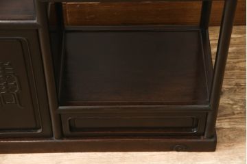 和製アンティーク　カリン材　経年による風合いが味わい深い時代物の飾り棚(茶棚、違い棚、花梨材)(R-049169)