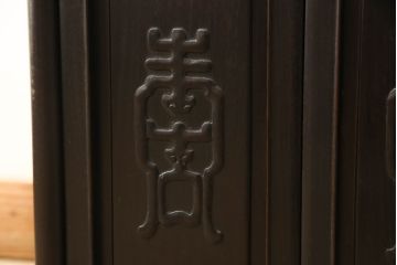 和製アンティーク　カリン材　経年による風合いが味わい深い時代物の飾り棚(茶棚、違い棚、花梨材)(R-049169)