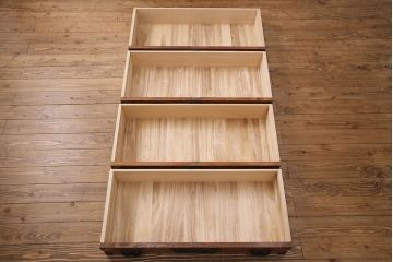 中古　伝統民芸　岩谷堂箪笥　力強い杢目が迫力のある整理箪笥(チェスト、衣装タンス、引き出し、和たんす)(R-049188)