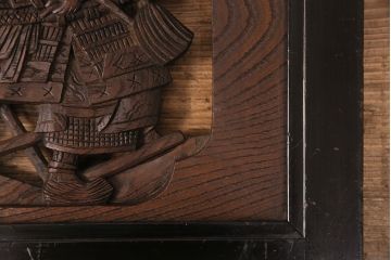 アンティーク建具　細かな彫刻とケヤキ材の木目が見事な彫刻欄間(明り取り、建具)(R-049192)
