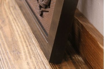 アンティーク建具　細かな彫刻とケヤキ材の木目が見事な彫刻欄間(明り取り、建具)(R-049192)