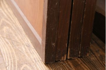 アンティーク建具　小さな障子戸付き　2種類の障子のデザインがお洒落でモダンな雪見障子戸4枚セット(建具、擦り上げ障子戸、擦上障子戸、引き戸)(R-049195)