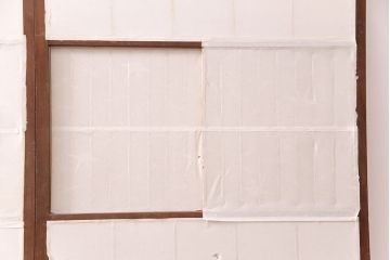 アンティーク建具　小さな障子戸付き　2種類の障子のデザインがお洒落でモダンな雪見障子戸4枚セット(建具、擦り上げ障子戸、擦上障子戸、引き戸)(R-049195)