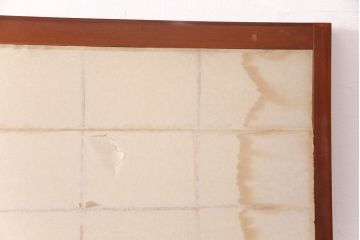 アンティーク建具　経年による風合いが情緒溢れる雪見障子戸2枚セット(摺り上げ障子戸、引き戸、擦り上げ障子戸、擦上障子戸、建具)(R-049196)