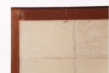 アンティーク建具　経年による風合いが情緒溢れる雪見障子戸2枚セット(摺り上げ障子戸、引き戸、擦り上げ障子戸、擦上障子戸、建具)(R-049196)