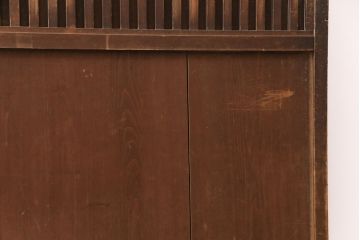 アンティーク建具　長い歳月を経た風合いが趣溢れる無双付き引き戸(無双窓、板戸、建具)(R-049197)