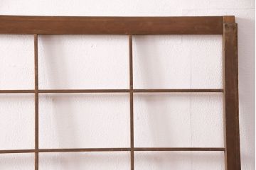アンティーク建具　長い歳月を経た風合いが趣溢れる無双付き引き戸(無双窓、板戸、建具)(R-049197)