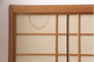 アンティーク建具　日本風情が感じられる雪見障子戸4枚セット(摺り上げ障子戸、引き戸、擦り上げ障子戸、擦上障子戸、建具)(R-049199)