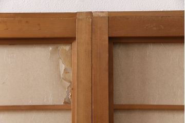 アンティーク建具　日本風情が感じられる雪見障子戸4枚セット(摺り上げ障子戸、引き戸、擦り上げ障子戸、擦上障子戸、建具)(R-049199)