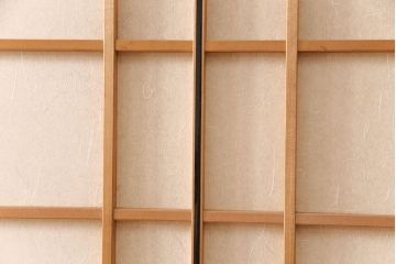 アンティーク建具　日本風情が感じられる雪見障子戸4枚セット(摺り上げ障子戸、引き戸、擦り上げ障子戸、擦上障子戸、建具)(R-049199)
