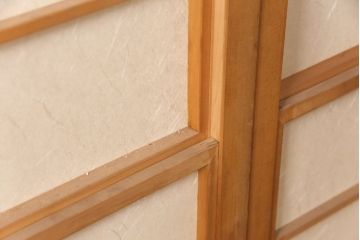 アンティーク建具　日本風情が感じられる雪見障子戸4枚セット(摺り上げ障子戸、引き戸、擦り上げ障子戸、擦上障子戸、建具)(R-049199)